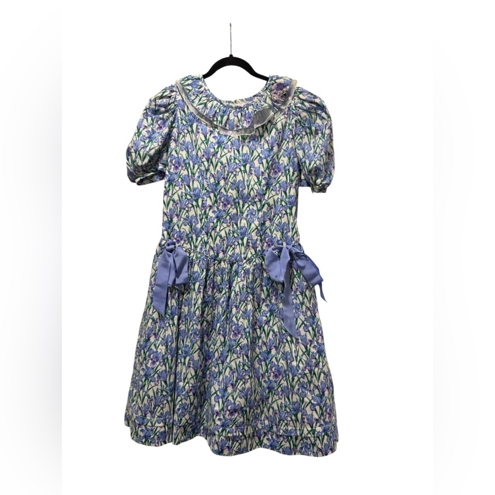 Sylvia Whyte Vintage Girls Purple Floral Tea Easter Cottagecore Party dress 14
